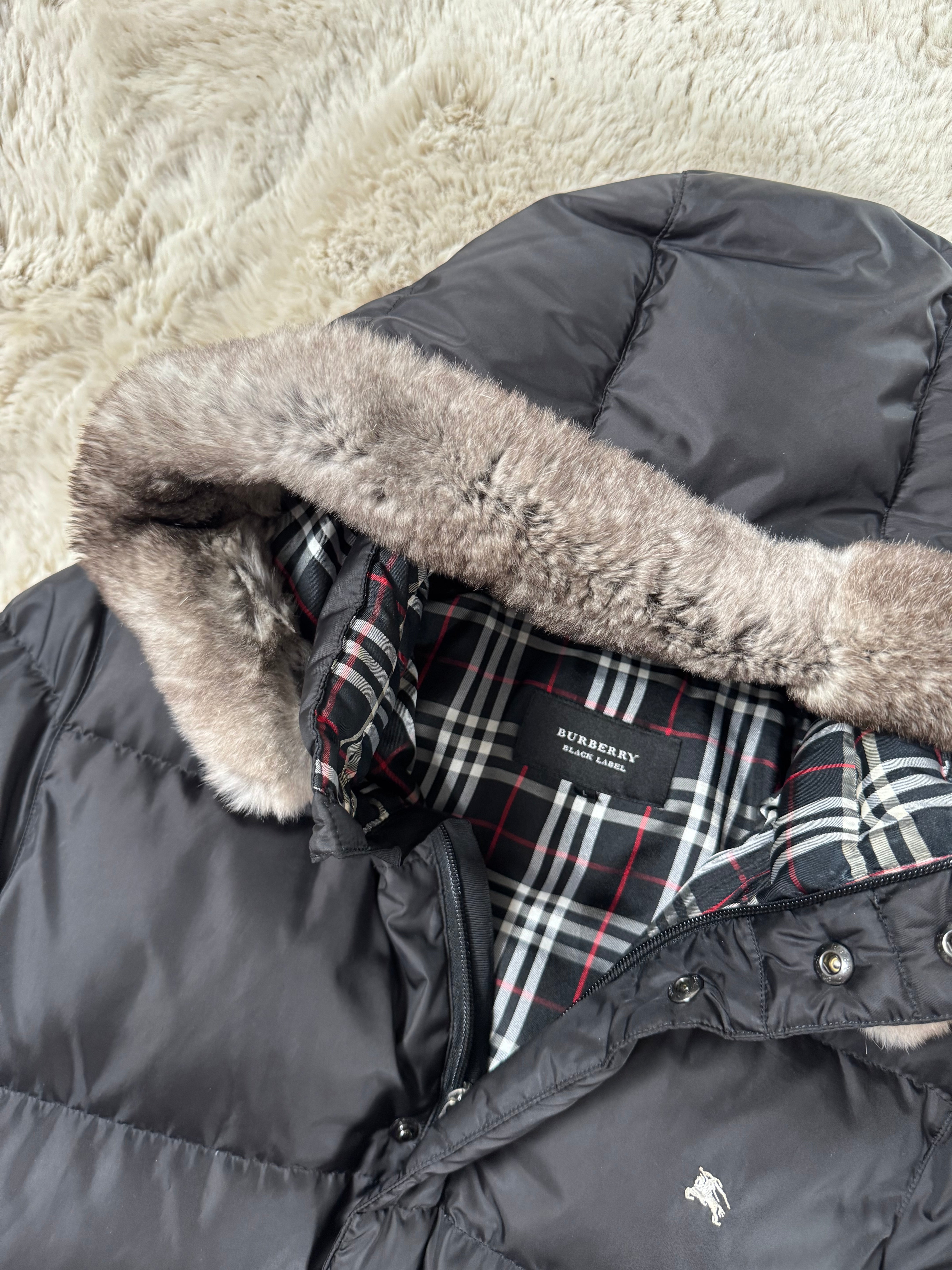 Burberry Black Label fur puffer