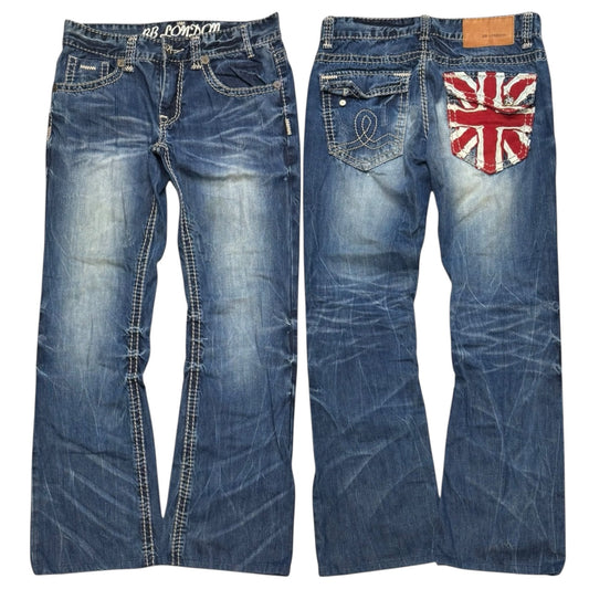 000’s BB London Union Jack Bootcut Jeans
