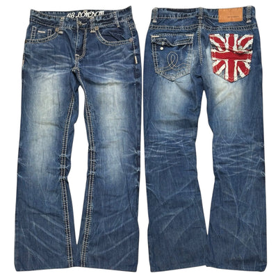 000’s BB London Union Jack Bootcut Jeans