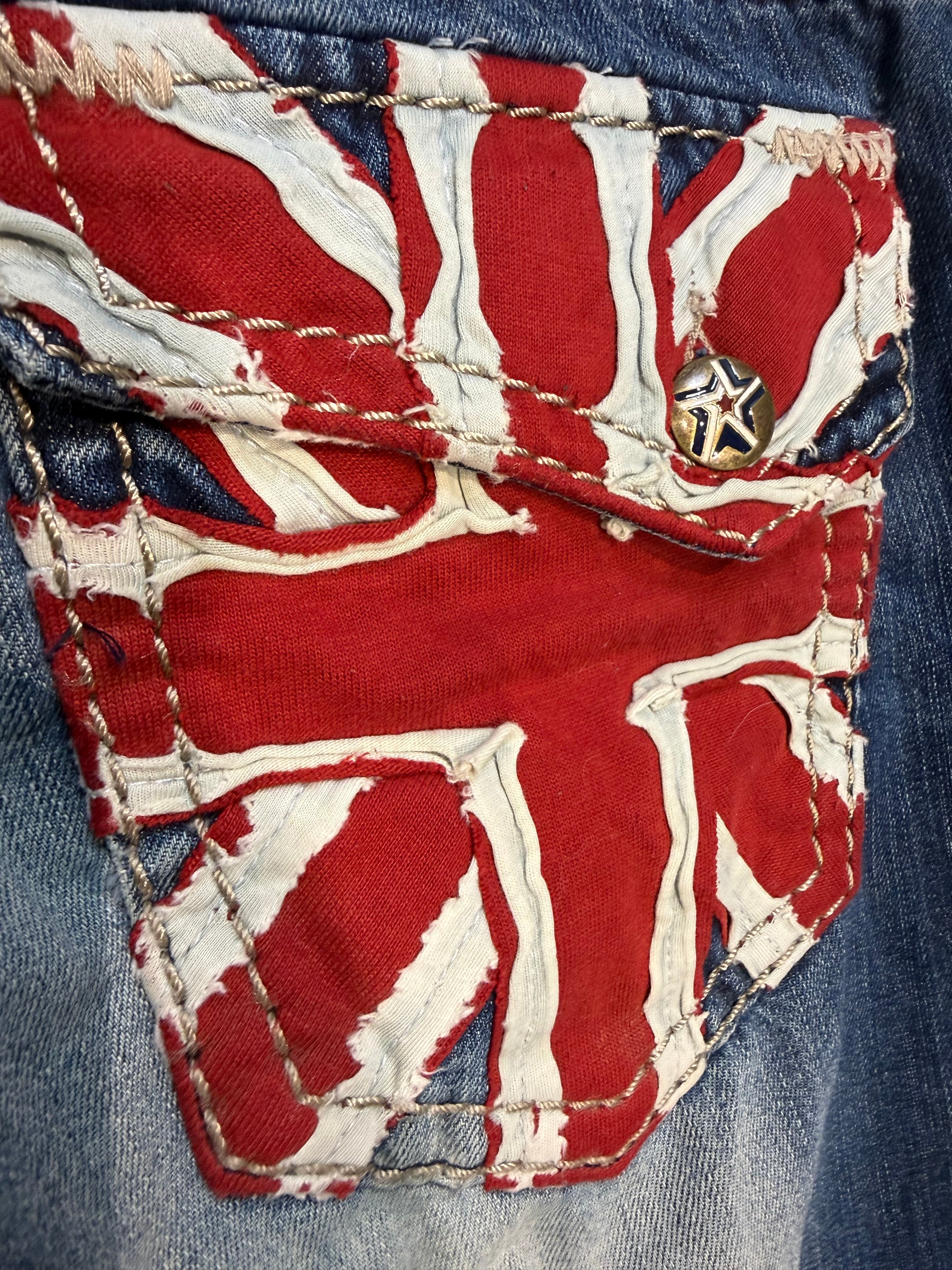 000’s BB London Union Jack Bootcut Jeans