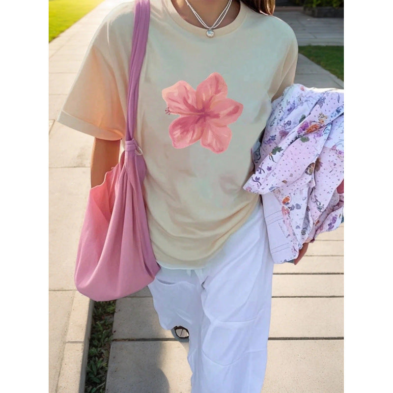 Blush Hibiscus Baby Tee